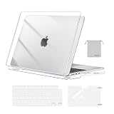 MOSISO Funda Compatible con MacBook Air 13 Pulgadas M5 M4 M3 M2 2026 | 2025-2022 A3449 A3240 A3113 A2681,Carcasa para MacBook Air 13,6&Tapa Teclado&Pantalla Protector&Bolsa,Cristal Claro