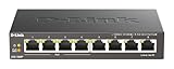 D-Link DGS-1008P, Switch Gigabit PoE no gestionable de 8 Puertos (4 Puertos PoE, 4 Puertos Gigabit, presupuesto PoE de 60 W, Plug & Play, sin Ventilador, Carcasa metálica)