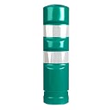 PARKING FACIL | Hito Cilíndrico H-75 en Color Verde con Bandas Reflectantes | Elemento de Seguridad Vial para Carreteras, Parking, Garajes | Incluye Tornillería | Tamaño: 75 cm