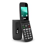 SPC Titan - Teléfono móvil de Tapa para Mayores con Teclas Grandes, Negro | Fácil de usar, volumen timbre alto (100dB), configuración remota desde app SPC Care y 2 memorias directas