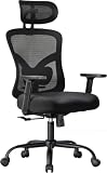 NOBLEWELL Silla de Oficina Ergonómica con Soporte Lumbar, Reposacabezas 2D, Reposabrazos Ajustable, Cojín Mejorado, Inclinación de 130°, Silla para Oficina en Casa