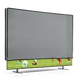 kwmobile Funda para monitor 32' TV - Cubierta protectora textil para pantalla de TV de Interior - gris claro