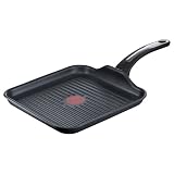 Tefal Selection - Sartén grill (26 x 26 cm, revestimiento antiadherente de titanio, indicador de temperatura Thermo-Spot, inducción avanzada, para todo tipo de fuegos, incluida inducción)