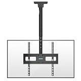 BONTEC Soporte TV Techo Inclinable y Giratorio, para TV de 26 a 65 Pulgadas, Altura Regulable 730 a 980 mm, hasta 45 kg, VESA 400 x 400 mm, Gestion de Cables, para Techo Plano e Inclinado y Buhardilla