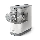 Philips Máquina para Hacer Pasta - Totalmente Automática, Pesaje Automático, 4 Moldes, Libro Recetas, Blanco/Gris Claro Atardecer (HR2345/19)