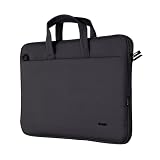 Trust Bologna Maletín para Portátiles de Hasta 16', Negro | Fino con Correa Ajustable para Hombro, Bolsa para Viajes, Negocios, Trabajo, Universidad