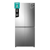 Hisense RQ5P470SEIE - Frigorífico Americano 4 Puertas, Ancho 79,4cm | Libre Inst., AlxAnxFn 178,5x79,4x69,8cm, 483L, Inox, WiFi, Inverter, Garantía 10 Años en Compresor, My Fresh Choice