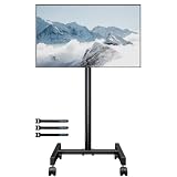 BONTEC Soporte TV Ruedas para Televisores Planos Curvos de 13 a 42 Pulgadas, Soporte Suelo TV con 4 Ruedas, de Altura Ajustable de hasta 20 kg, Máx. VESA 200X200mm