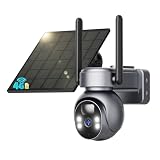 SEHMUA 4G LTE Cámara Vigilancia Exterior Solar con Tarjeta SIM sin WiFi | 2K HD Cámara de Seguridad Visión 360° con Batería PTZ, Visión Nocturna y Detección PIR Humana, Impermeable IP66