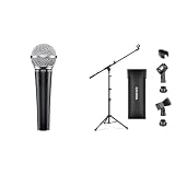 Shure SM58-LC El micrófono de Voz dinámico está diseñado para el Uso Profesional en Voces & CAHAYA Soporte de Micrófono con Brazo con Dos Pinzas para Microfonos Pie de Micrófono Plegable