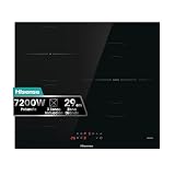 Hisense HI6311BSCE - Placa Induccion, 29 cm, Vitroceramica, 3 Fuegos, 7200W, Calentamiento Rápido Power Boost, Contol Táctil, Zona Expandible