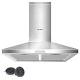 COMFEE' PYRA17SS-60 Campana Extractora de Pared, 400 m³/h, 60cm, Plateado