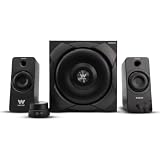 Woxter Big Bass 260 - Altavoces 2.1 con Bluetooth 150W, Subwoofer de Madera, Rejilla metálica, Control de Volumen con Cable, AUX, Adecuado para TV, PC y videoconsolas, Color Negro
