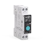 TONGOU DIY 1P+N Interruptor Inteligente WiFi de carril DIN 32A con relé inteligente, aplicación iOS Android, control remoto TUYA/Smart Life para Smart Home, medición, control por voz y