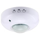 Greluma 1PC Sensor de ocupación de Montaje en Techo,Interruptor de Sensor de Movimiento PIR de 220-240V,Interruptor de luz Detector de Movimiento de Alta sensibilidad,Rango de detección de 6 m a 360°