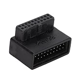 Adaptador de Extensión USB 3.0 19/20 Pines Macho de 90 Grados a Hembra, Conector de 90 Grados en ángulo hacia Arriba Y hacia Abajo para Placa Base(PH19B Integral)