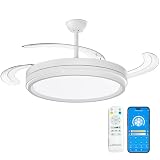 LEDUNI ® Ventilador techo con luz 66W con Mando a Distancia + App