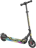 FanttikRide C9 Pro Patinete Eléctrico para Niños, 8/13/16 km/h, Negro | Luces Arcoíris, Alcance 8 km, Pantalla LED, Altura Ajustable, Plegable, para Niños de 120-160 cm, hasta 60 kg