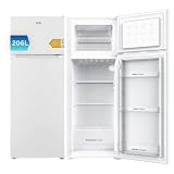 VOK Frigorífico Combi 2 Puertas EVR-206DEW 206L, Al 145cm x An 54cm, Clase E, Puertas Reversibles, Bajo Nivel Sonoro 39 dB, Estantes de Cristal, Blanco