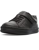 Camper Runner Four Zapatillas negras de piel y textil para niños. | Infantiles plantillas OrthoLite® Recycled™ extraíbles, cordones elásticos, sistema cierre autoadherente suelas goma.