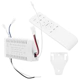 DOITOOL Kit de Control Remoto Inalámbrico para Ventilador de Techo Blanco Motor Dc, 6 Velocidades y Temporizador de 1/2/4 Horas para Estable