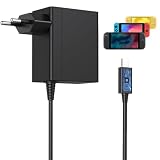 Cargador 60W USB Tipo C para Switch, Cable de 2.0 m Carga Rápida, Compatible con Switch Lite, OLED, Dock, Mando Pro, Soporte Modo TV, también para Portátil, Tableta y Móvil
