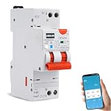 DEWIN Diferencial Auto Rearmable, Interruptor diferencial Superinmunizado 1P+N 40A 30mA dispositivo de corriente residual Disyuntor inteligente con WIFI AC 230V Tipo A