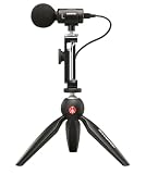 Shure MV88+ Video Kit - Micrófono Estéreo de Condensador Digital para Apple | Con Trípode Manfrotto PIXI, Pinza para Teléfono, Soporte, Cables iOS y USB-C para Máxima Compatibilidad