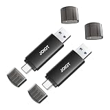 Pendrive USB C 32 GB 3.0 2 Unidades USB Stick OTG Mini Memory Stick Metal 2 en 1 USBC 32 GB Memory Stick High Speed Impermeable Flash Drive para iOS Android Teléfono Linux Laptop Negro