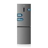 Hyundai Frigorífico Combi Inox, 2 Puertas HCB18560NCDI01, Capacidad 323 Litros, No Frost, Multi Air Flow, Bajo Nivel Sonoro, Puerta Reversible, Clasificación Energética C