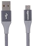 Amazon Basics Cable USB 2.0 USB-A a Micro USB con trenzado doble, 3 m, 10 feet, Gris oscuro