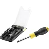 STANLEY Destornillador multipuntas, juego de 34 piezas, STHT0-70885 | Mango cómodo, soporte magnético para puntas, Maletín incluido, diseño Compacto