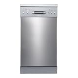 Edesa Lavavajillas Libre Instalación EDW-4610 X Ancho 45 cm 6 Programas, Lavado Silencioso 49 dB, Triple Sistema Seguridad LED 2 Cestillos Dispensador Detergente, Acero Inoxidable Gris