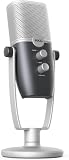 AKG Pro Audio Ara - Micrófono de Condensador Profesional USB-C- Modos de Captura de Audio de patrón Dual para podcasting, videoblogging, Juegos y Streaming, Azul y Plata