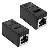 2 Piezas Acoplador RJ45 Doble Hembra, Conector Ethernet para Cables Cat7/Cat6/Cat5, Empalme de Alta Velocidad hasta 10Gbps, Adaptador RJ45 sin Interferencias