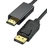Cable DisplayPort a HDMI 1,8 m, Adaptador Cable DP a HDMI 4K, Cable Unidireccional DP 1.2 a HDMI 1.4, Compatible con Monitor TV Proyector Computadora Portátil Dell HP y Más