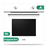Svan Horno Multifunción Básico Blanco SH4700EB. Capacidad 75 Litros, 2100 W, 4 Programas, Interior Esmaltado, Fácil Limpieza, Eficiencia Energética Clase A
