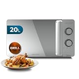 Cecotec Microondas con Grill 20L y 700W ProClean 3160 Mirror Wave | 6 Niveles de Potencia, Grill 800W, Revestimiento Andiadherente Tecnología 3DWave, Temporizador, Diseño Efecto Espejo