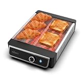 Nilson Life Tostador Plano de Pan, Horizontal, 1000 W, 6 Niveles de Tostado, Control Manual, Temporizador Digital, Tuesta y Cancela, Bandeja Recogemigas, Fácil Limpieza, NTS1000FL4, Cable 75 cm, Inox
