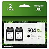 304XL Cartuchos para HP 304 Cartuchos de Compatible con HP 304 Cartuchos de Impresora para Envy 5000 5030 5010 5020 5032 5020 para Deskjet 3750 2630 2620 2622 3720 3730 3760 3762 (2 Negro)