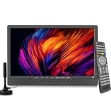KCR 14 pulgadas LED HD TV, pequeño televisor con entrada HDMI, sintonizador digital integrado/HDMI/USB/DC-12IN para dormitorio, cocina, autocaravana - Incluye mando a distancia