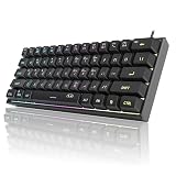 ELECTROMANIA Mini Teclado Gaming 60% RGB – Teclado Ultracompacto de 61 Teclas, Sensación Mecánica Silenciosa, Impermeable IPX4, Ergonómico, USB Plug & Play para PC Juegos y Oficina (Modelo TS91)