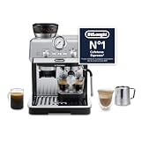De'Longhi La Specialista Arte - Cafetera Espresso 3 Bebidas Predefinidas | Cafetera Manual con Espumador de Leche Manual, Molinillo Integrado de 15 Niveles, 3 Temperaturas, Metal, EC9155.MB