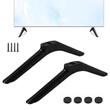 Soporte TV Pie Universal para Televisores de 32 Pulgadas, Base de Mesa con Patas de Repuesto, Incluye 4 Tornillos y Almohadillas Antideslizantes, Negro (1 Par)