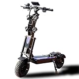 HWWH Patinete Electrico Potente Plegable Scooter Eléctrico Todoterreno Adultos 13 Pulgadas 3 Velocidades Dual Drive Batería de Litio de 72V / 50Ah Duración Máxima de la Batería 120 km