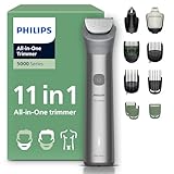 Philips Recortadora todo en uno de 11 en 1 Serie 5000 - Afeitadora y cortapelos hombre para rostro, cabeza y cuerpo, cuchillas de acero autoafilables, 17 longitudes, recargable, MG5951/15
