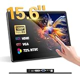 Pantalla industrial portátil de 15,6 pulgadas con pantalla táctil, monitores portátiles móviles FHD 1920×1080 IPS para pantalla portátil HDMI VGA DVI compatible con PC, portátil, PS5/4, Xbox, PC/PS