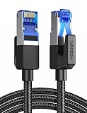 UGREEN Cat 8 Cable Ethernet Red RJ45 Super Velocidad 40Gbps 2000MHz (2M) | Nylon Trenzado Doble Blindaje Compatible con Router Switch Módem Decodificador TV Box Xbox Consola de Juegos PC