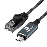 Thzzhnno Cable USB C a Ethernet 2M, Tipo C a RJ45 LAN Gigabit, conectado directamente, Compatible con Thunderbolt 3/4 para MacBook Pro/Air, iPad Pro, iPhone 15 Series, Galaxy