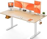 ErGear Escritorio Elevable Eléctrico, 140x70cm, Natural | Ajuste Eléctrico 72-118cm, 4 Memorias, 80kg,